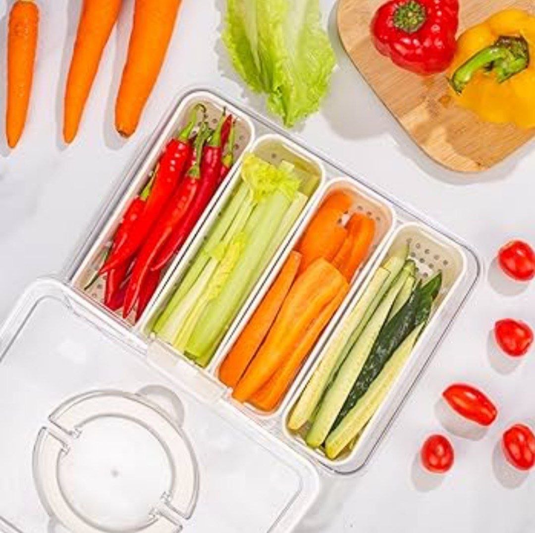 علبة ثلاجه مقسمه بغطاء - Hommy