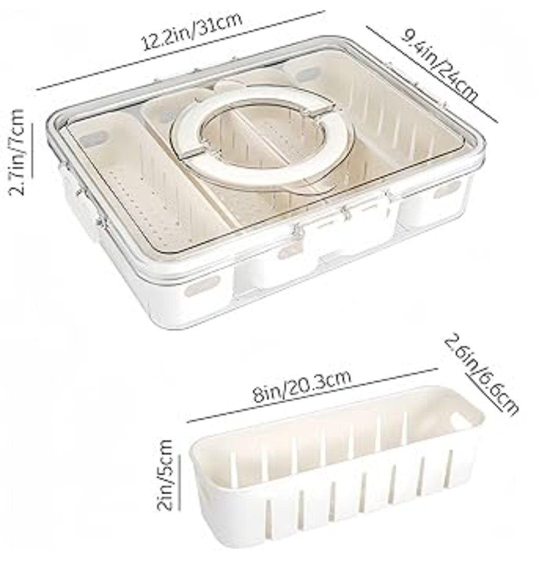 علبة ثلاجه مقسمه بغطاء - Hommy