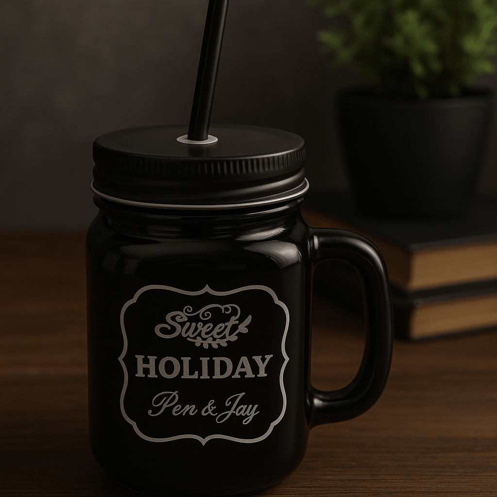 مج أسود مصنوع يدوي مع شفاطه - Hommy