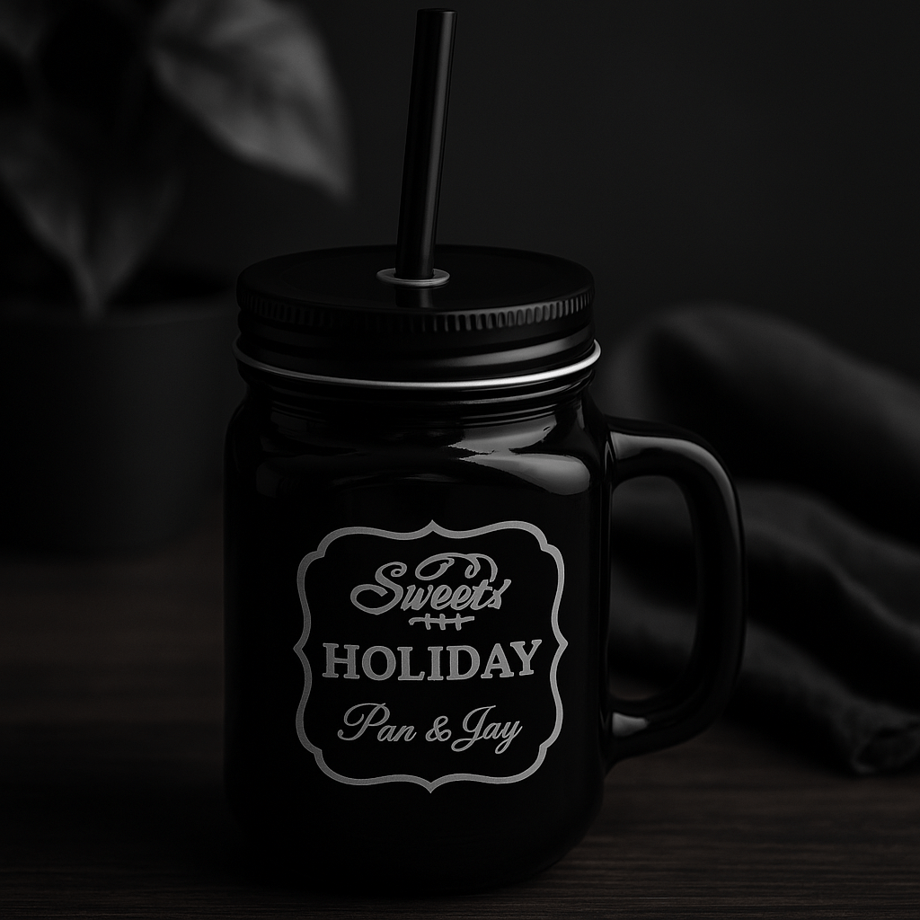 مج أسود مصنوع يدوي مع شفاطه - Hommy