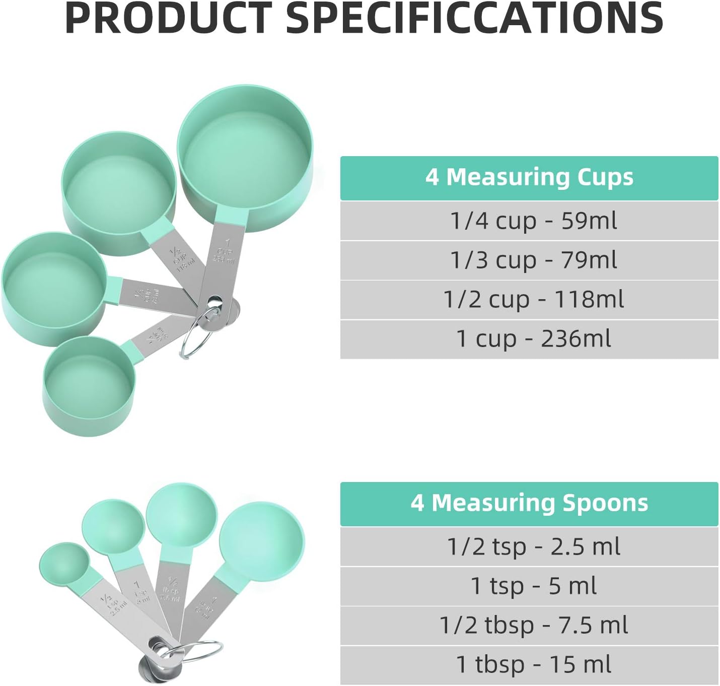 مجموعة اكواب و ملاعق قياس - Hommy