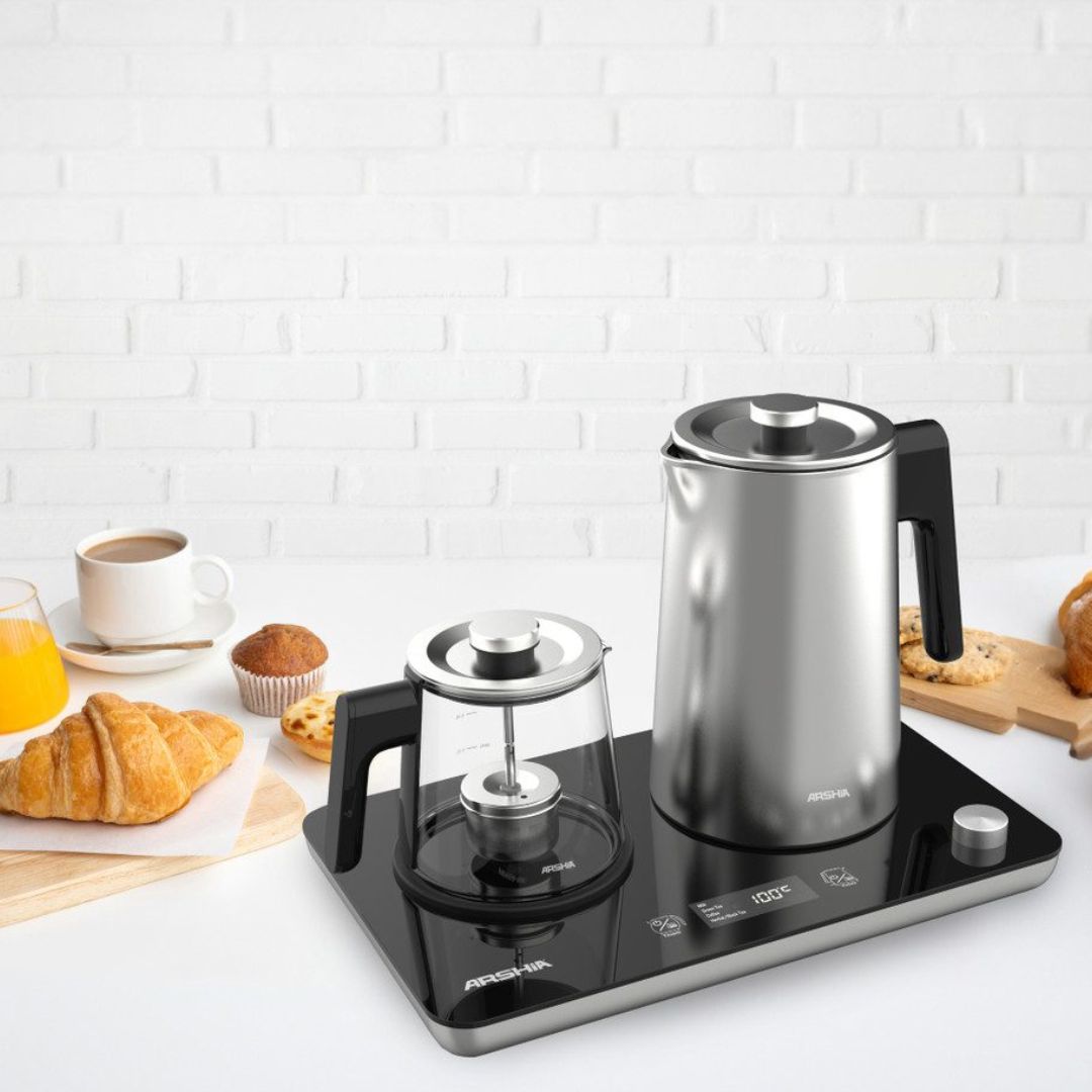 Arshia Tray Kettle Silver 2 in 1 – 3067 – Arshia