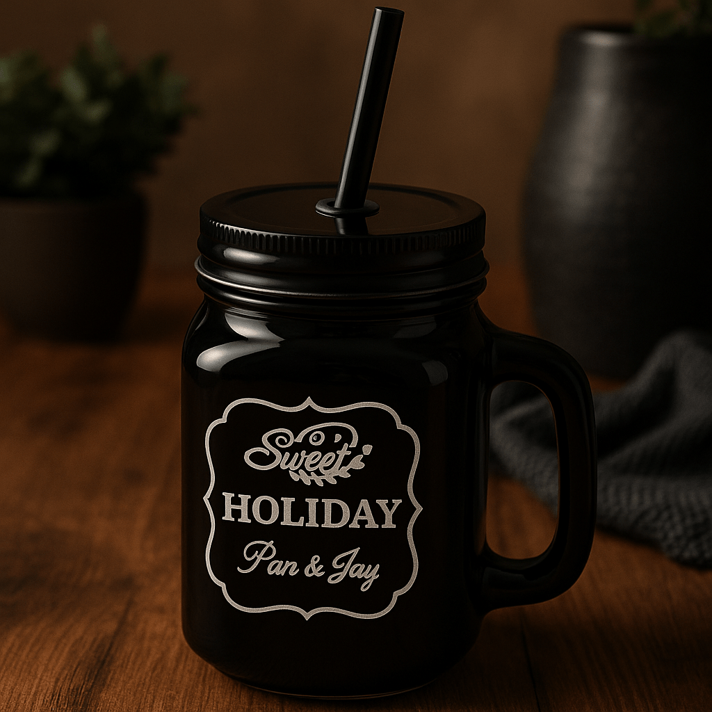 مج أسود مصنوع يدوي مع شفاطه - Hommy