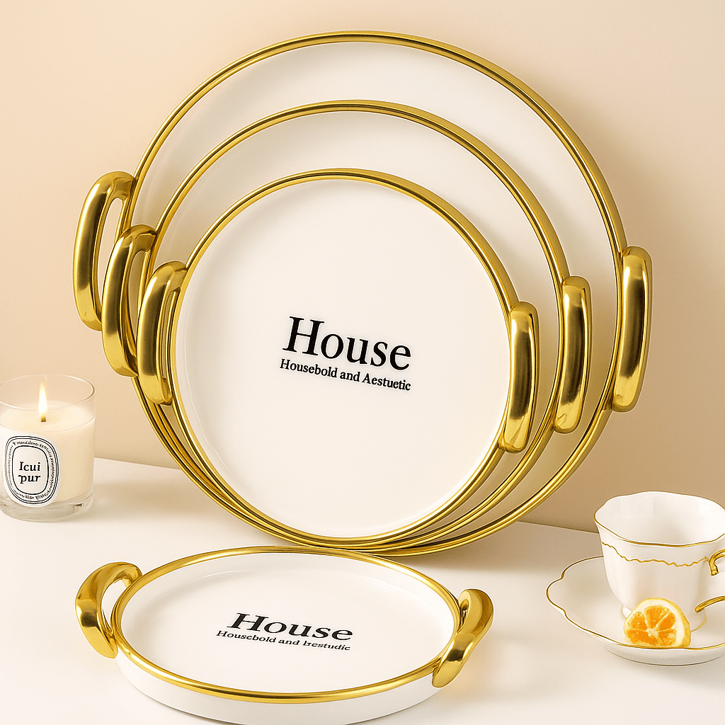 طقم صواني تقديم هاوس ٣ قطع دائري - Hommy